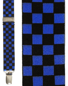 Cardi "Black & Blue Checkers" Suspenders