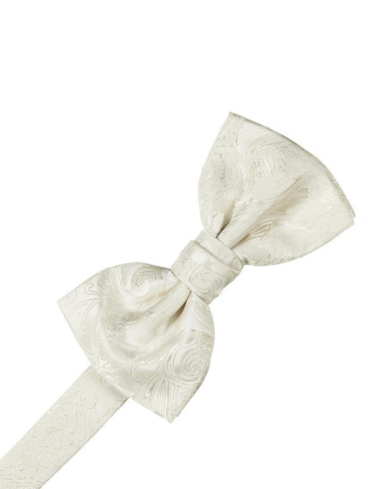Ivory Paisley Silk Bow Tie Ivory Paisley Silk Bow Tie