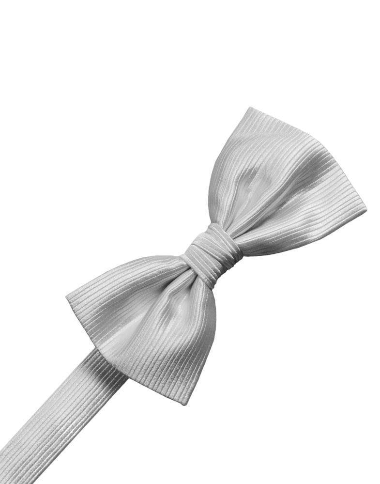 Silver Faille Silk Self Tie Bow Tie