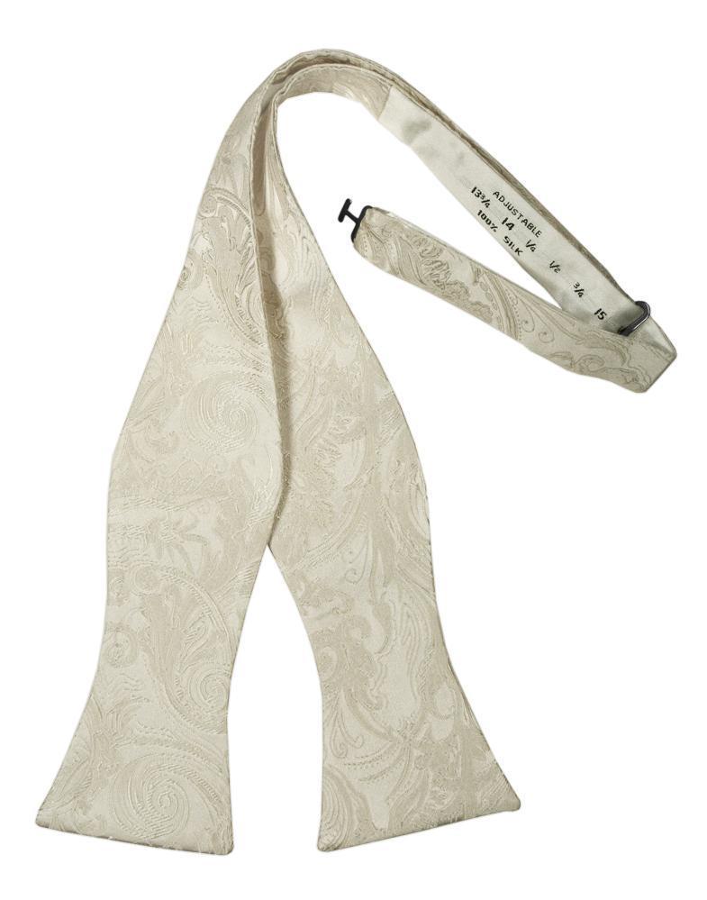 Ivory Paisley Silk Bow Tie Ivory Paisley Silk Bow Tie
