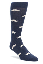 Bold Socks Heather Navy Bold Mustache Socks