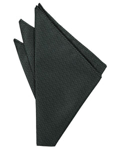 Cardi Asphalt Herringbone Pocket Square