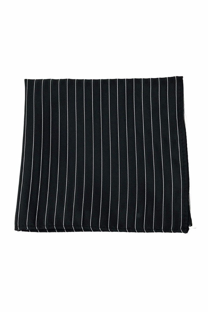 Cardi Black Newton Stripe Pocket Square