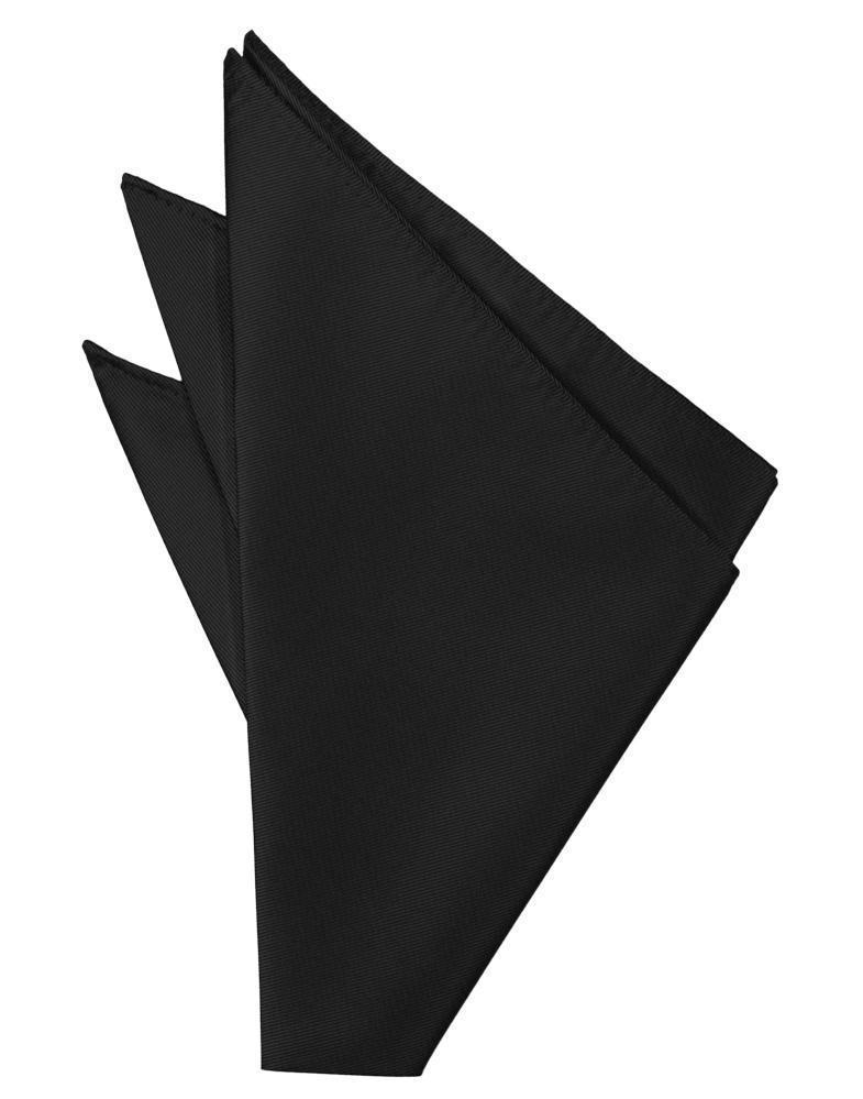 Cardi Black Solid Twill Pocket Square