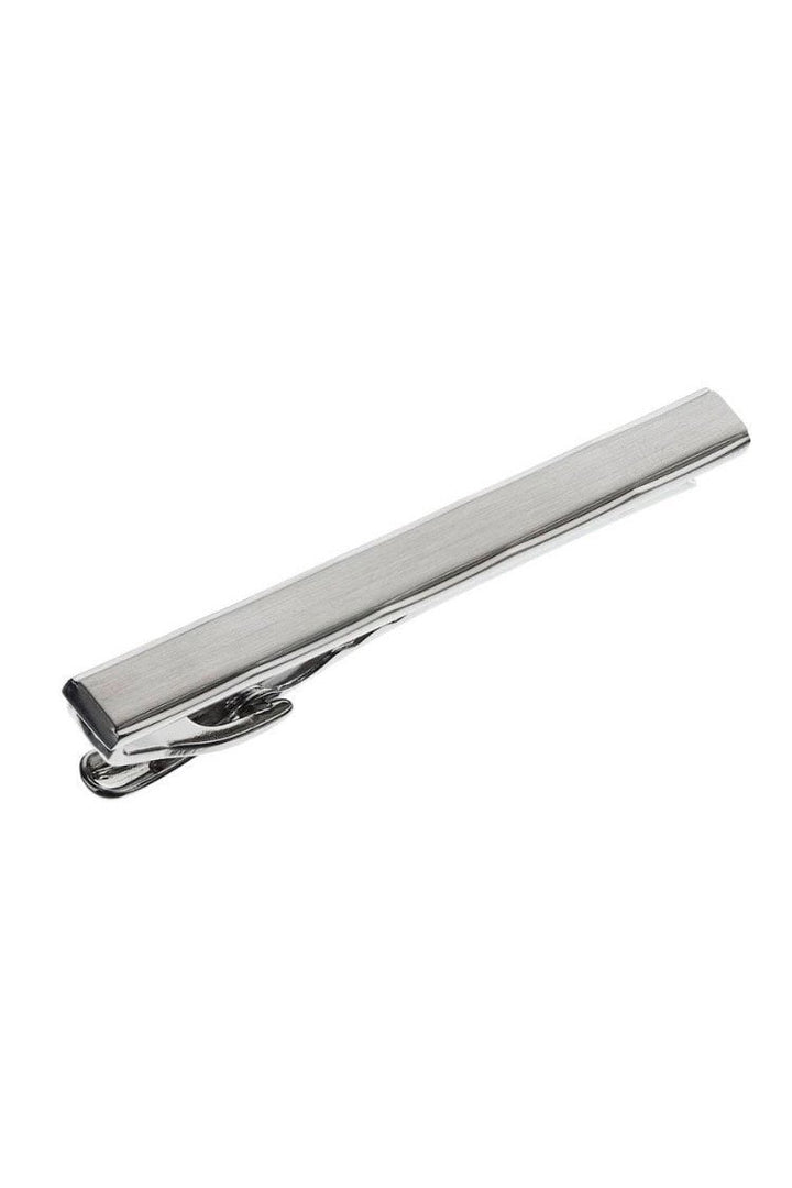 Cardi Brushed Silver Premium Tie Bar