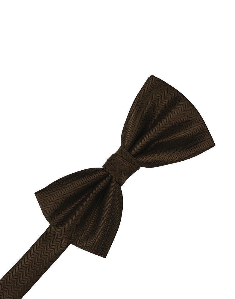 Chocolate Herringbone Bow Tie