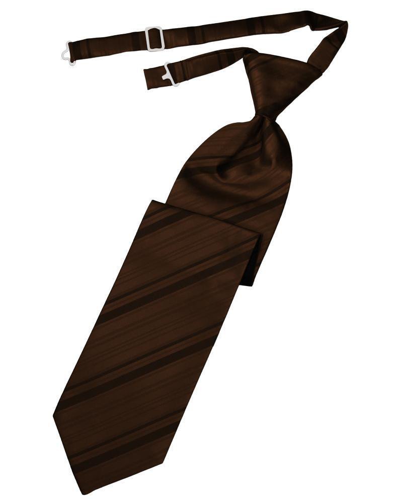 Cardi Chocolate Striped Satin Kids Necktie