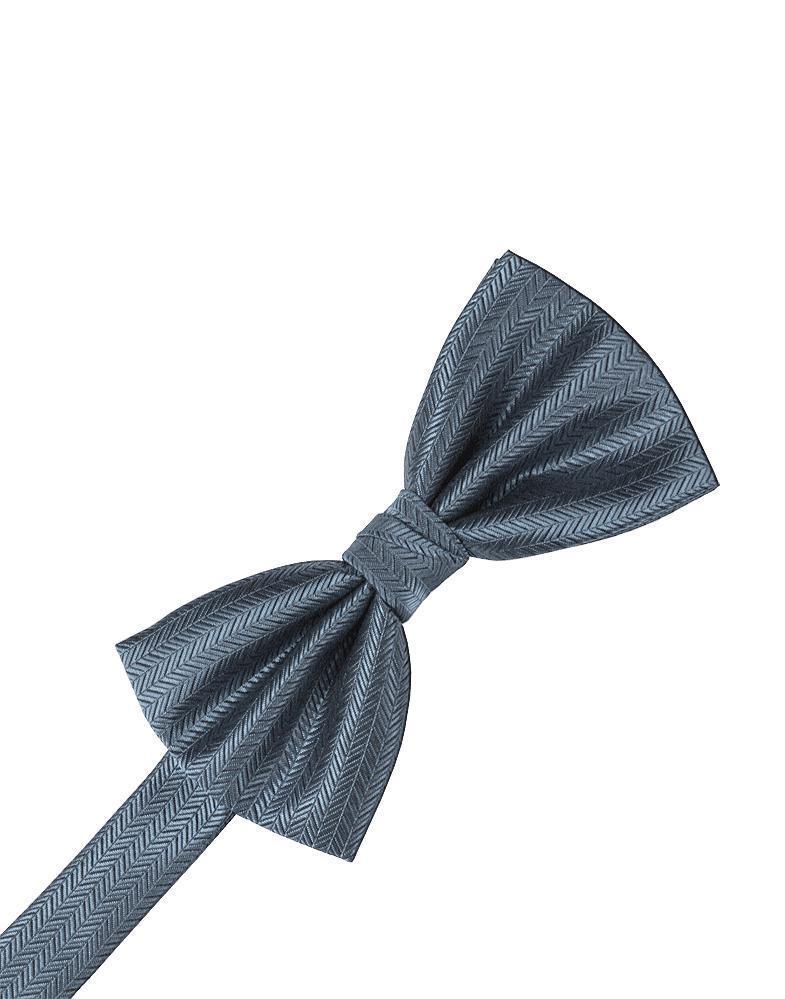 Desert Blue Herringbone Bow Tie