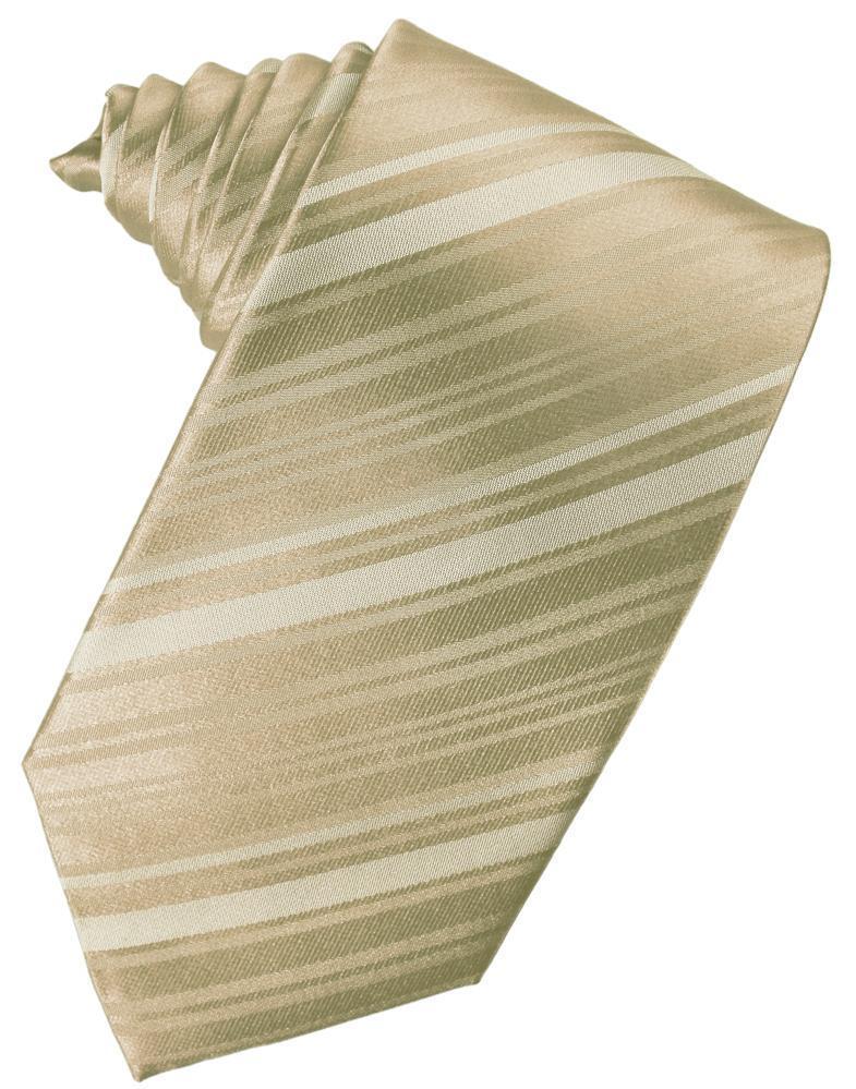 Golden Striped Satin Necktie