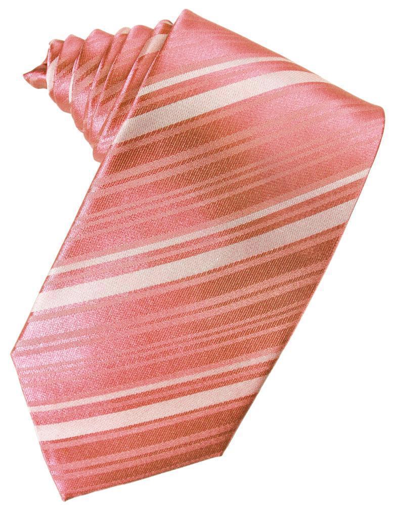 Guava Striped Satin Necktie
