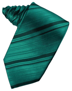 Jade Striped Satin Necktie