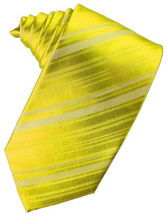 Lemon Striped Satin Necktie