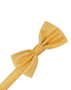 Mandarin Herringbone Bow Tie