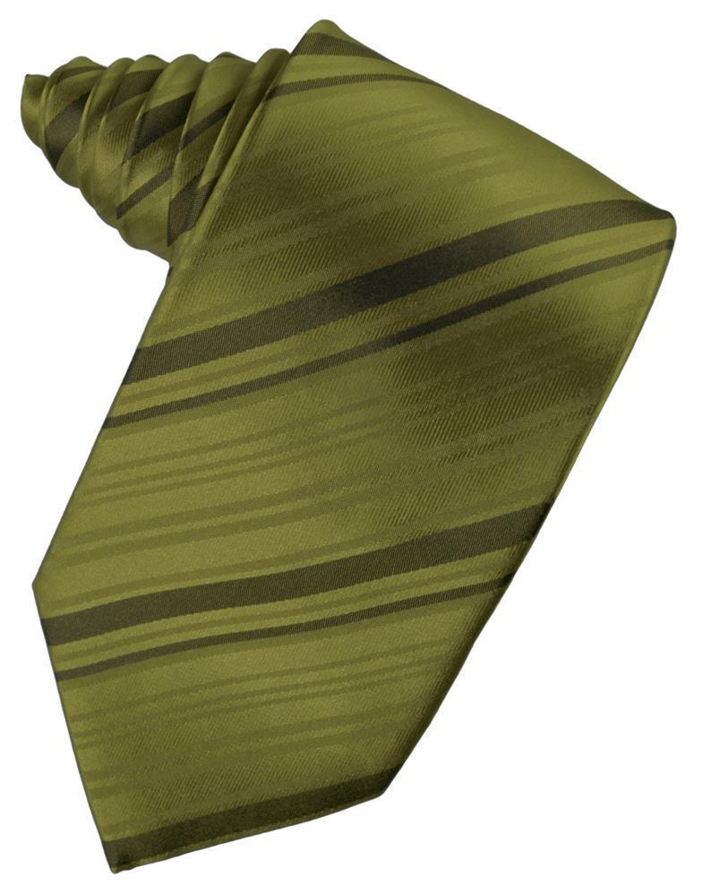 Moss Striped Satin Necktie