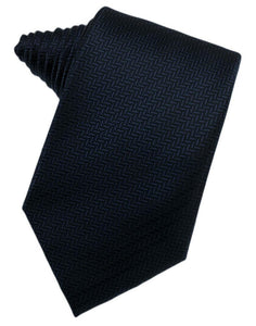 Navy Herringbone Necktie