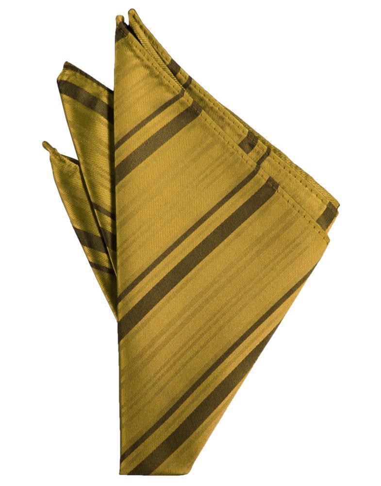 Cardi New Gold Striped Satin Pocket Square