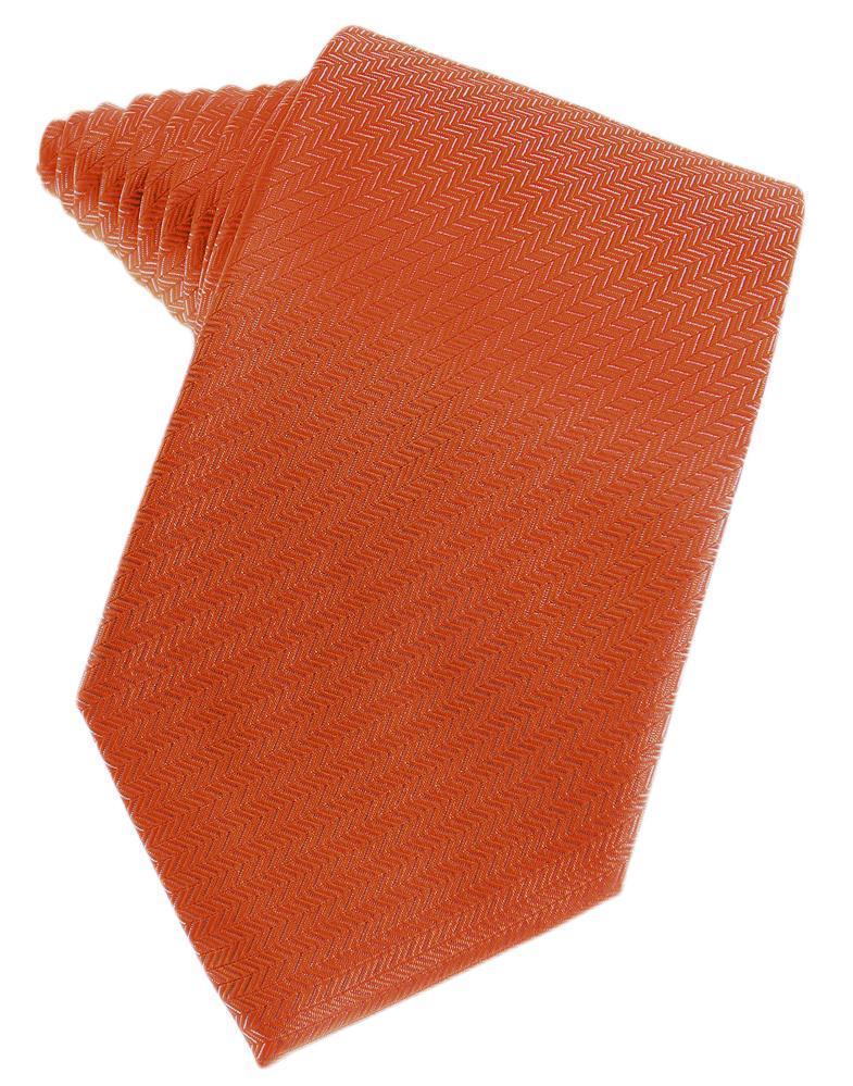 Persimmon Herringbone Necktie