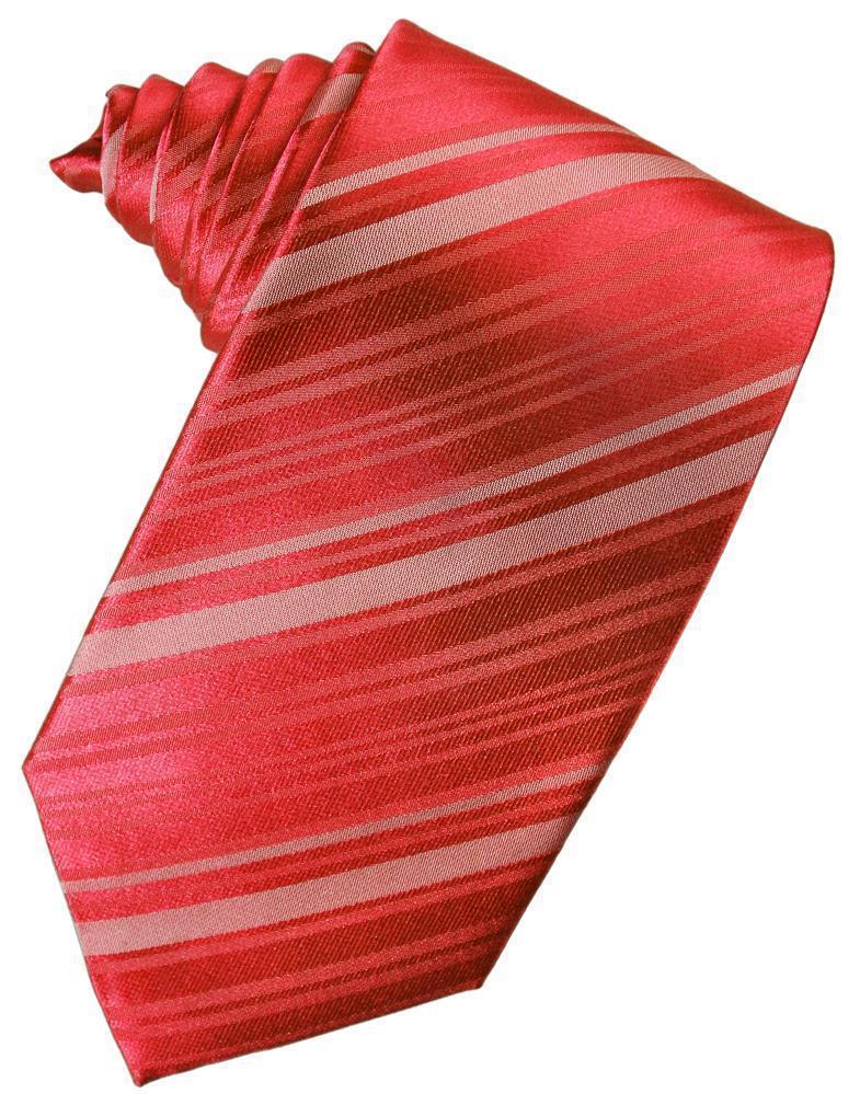 Persimmon Striped Satin Necktie