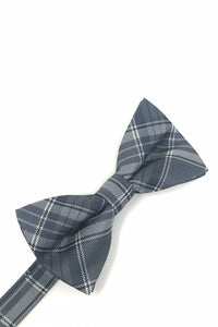 Grey Madison Plaid Bow Tie