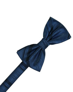 Peacock Striped Satin Bow Tie