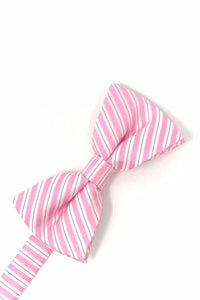 Pink Newton Stripe Bow Tie