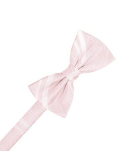 Pink Striped Satin Bow Tie