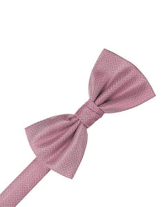 Rose Herringbone Bow Tie