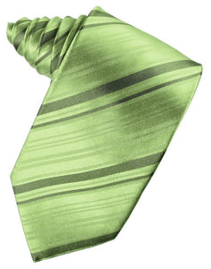 Sage Striped Satin Necktie