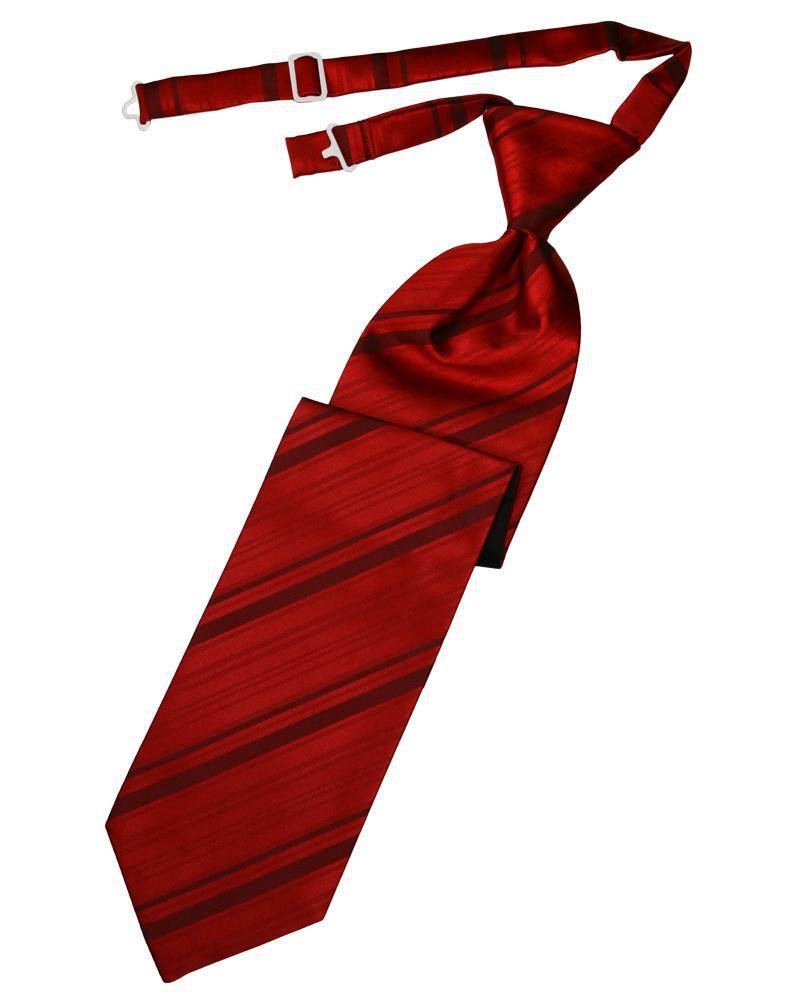 Cardi Scarlet Striped Satin Kids Necktie