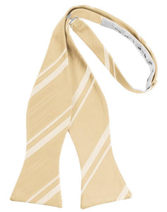 Cardi Self Tie Harvest Maize Striped Satin Bow Tie