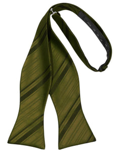 Cardi Self Tie Moss Striped Satin Bow Tie