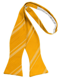 Cardi Self Tie Tangerine Striped Satin Bow Tie