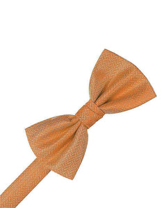 Tangerine Herringbone Bow Tie