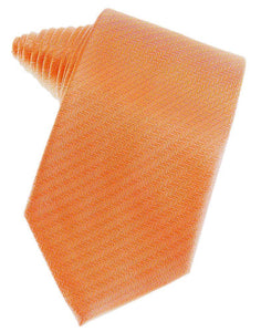 Tangerine Herringbone Necktie