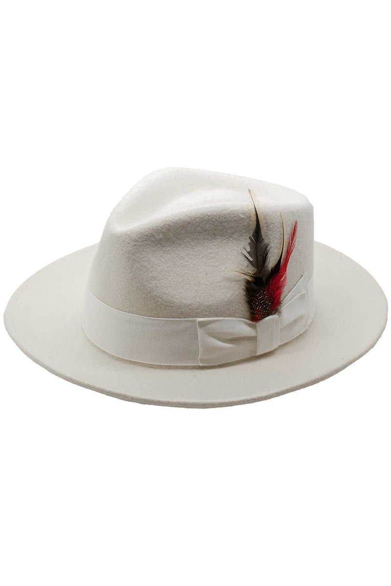 Classic Collection Off White Premium Wool Fedora Hat