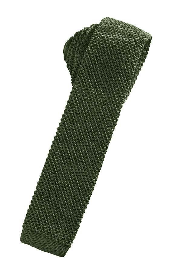 Army Green Silk Knit Necktie