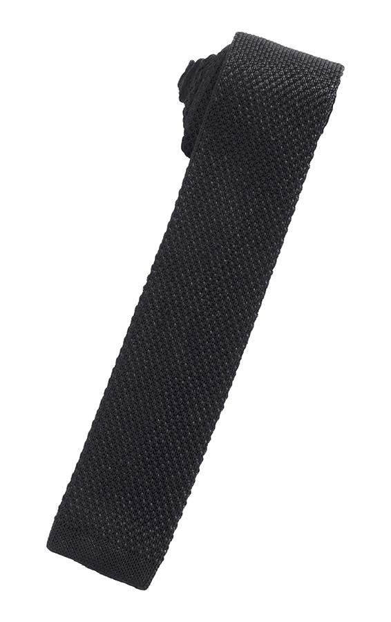 Black Silk Knit Necktie