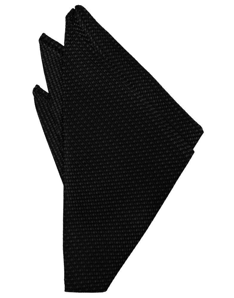 Cristoforo Cardi Black Silk Weave Pocket Square