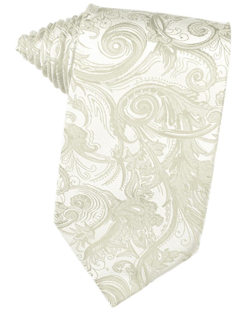 Ivory Paisley Silk Necktie