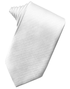 White Faille Silk Necktie