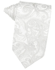 White Paisley Silk Necktie