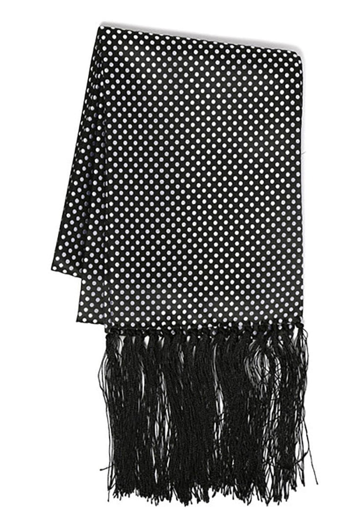 Ferrecci Black & Silver Polka Dot Formal Evening Scarf
