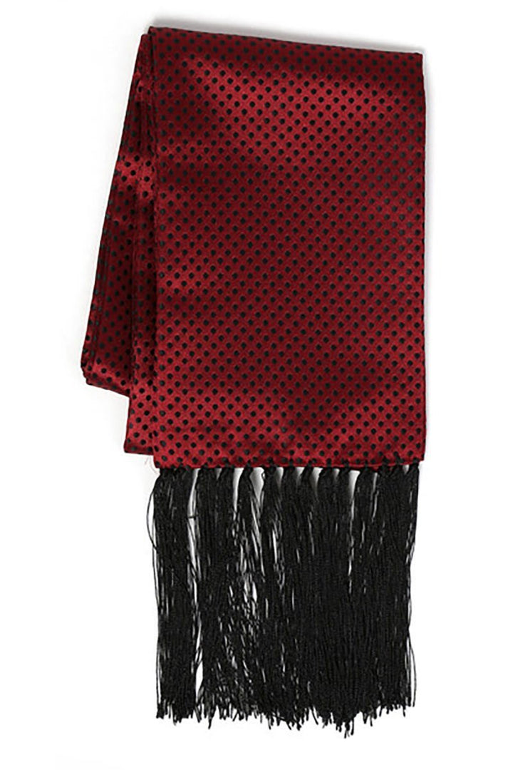 Ferrecci Burgundy & Black Polka Dot Formal Evening Scarf