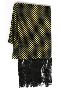 Ferrecci Gold & Black Polka Dot Formal Evening Scarf