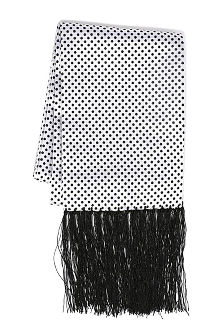 Ferrecci White & Black Polka Dot Formal Evening Scarf